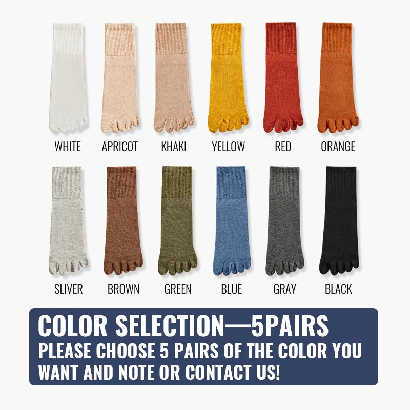5x Paire de chaussettes 5 doigts en coton antibactérien