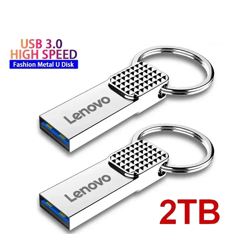 Lenovo - Mini clé USB 2TO en métal Haute Vitesse + Adaptateur Type-C OFFERT