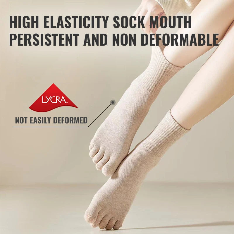 5x Paire de chaussettes 5 doigts en coton antibactérien
