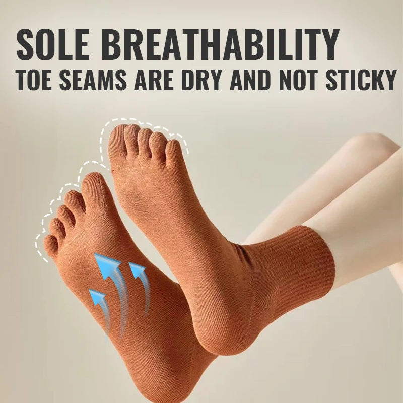 5x Paire de chaussettes 5 doigts en coton antibactérien