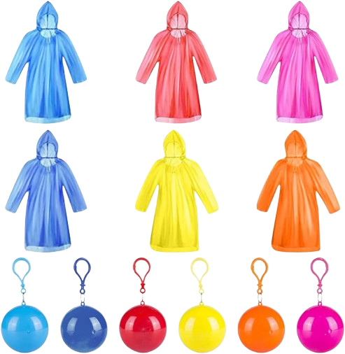 Lot de 2 Ponchos de Pluie + Housse Porte Clé