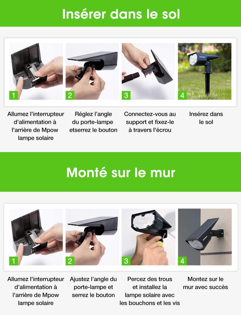 Projecteur LED Solaire pour Jardin et extérieur