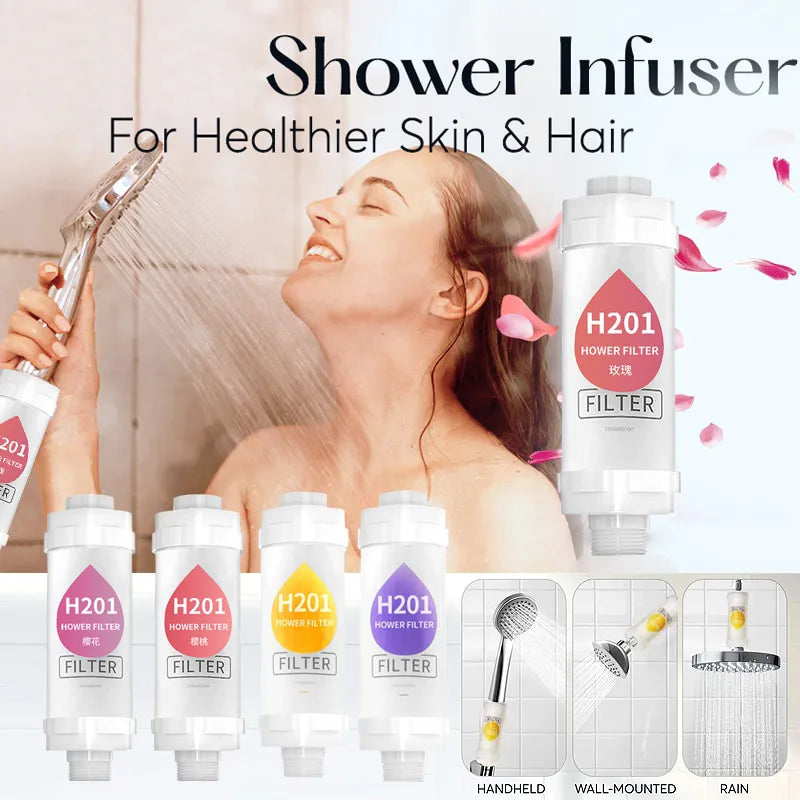 Filtre de pomme de douche parfumé Aromathérapie - adoucit et améliore le parfum des cheveux et de la peau