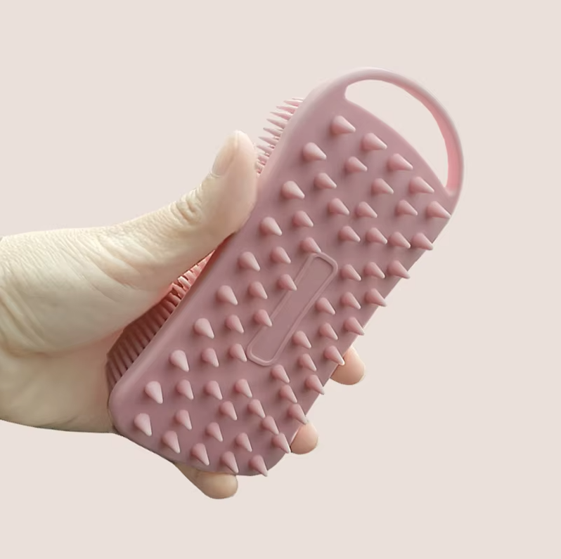 Brosse de douche exfoliante en silicone 2 en 1 Corps & Cheveux