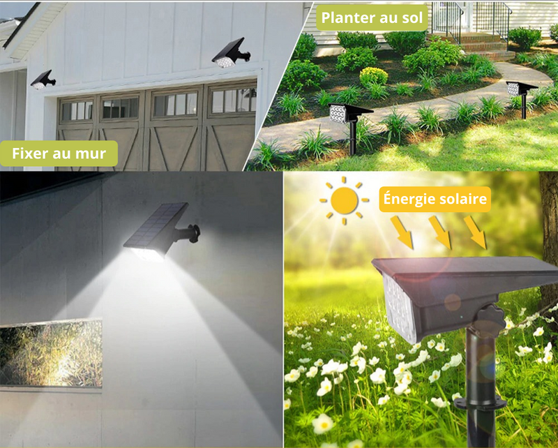 Projecteur LED Solaire pour Jardin et extérieur