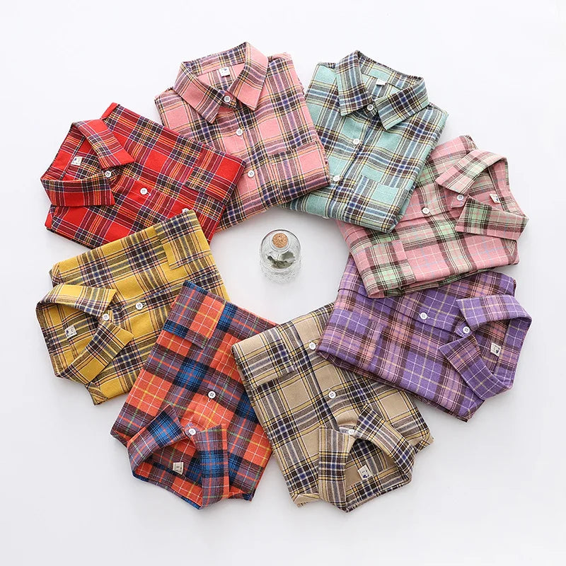 Chemise à Carreaux en Flanelle Douce – Femme