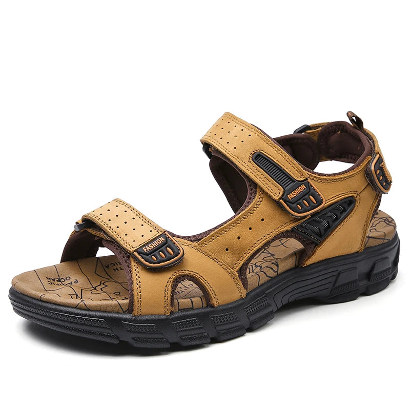 Sandales d'Été en Cuir pour Homme - Spéciales Activités Plein Air