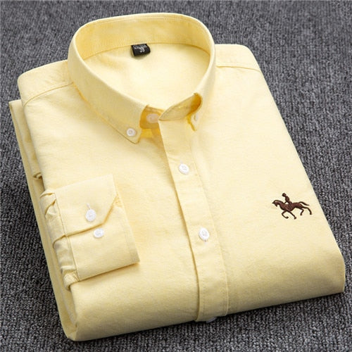 Long-sleeved cotton OXFORD shirt