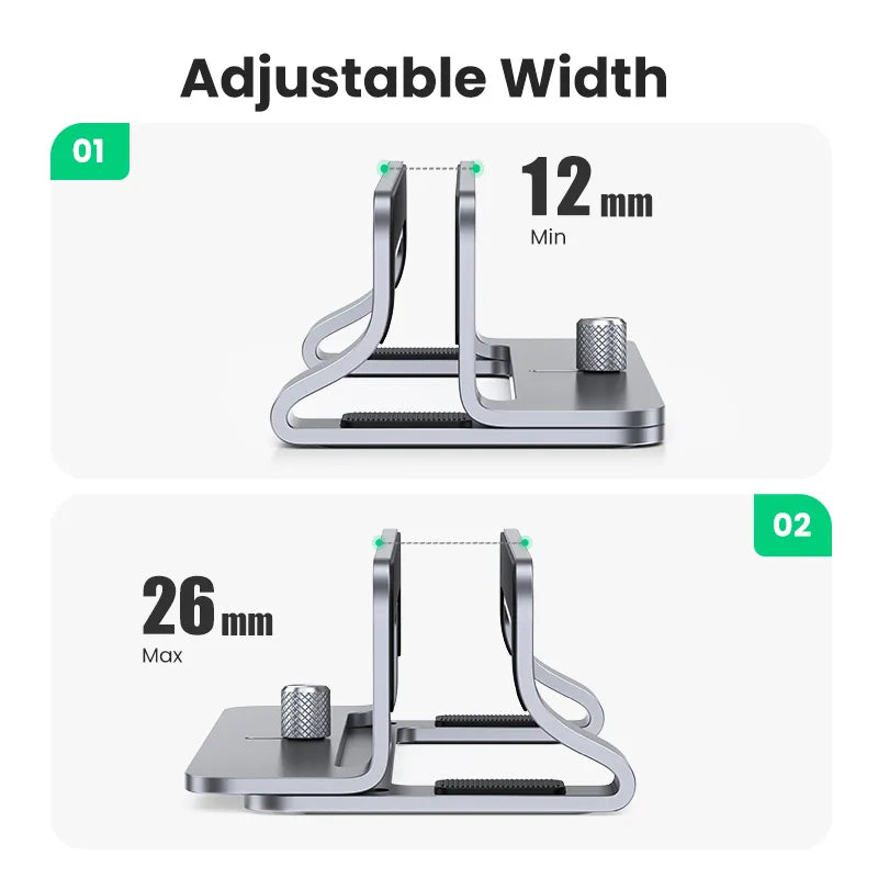 Support vertical en aluminium pour ordinateur portable et tablette