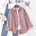 Soft Flannel Plaid Shirt – Women