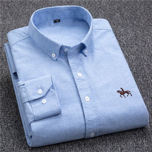 Long-sleeved cotton OXFORD shirt