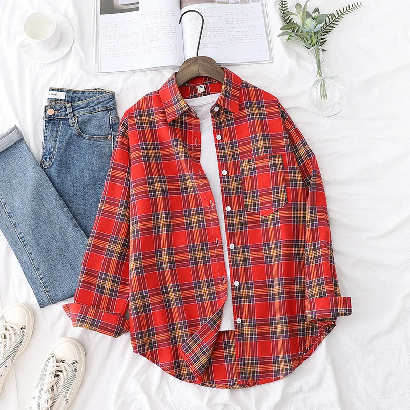 Chemise à Carreaux en Flanelle Douce – Femme