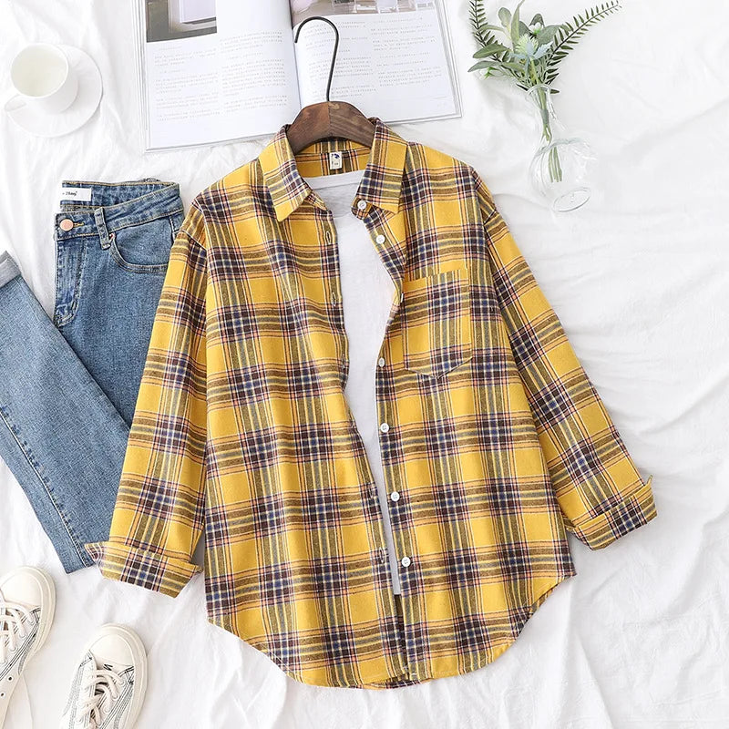 Chemise à Carreaux en Flanelle Douce – Femme
