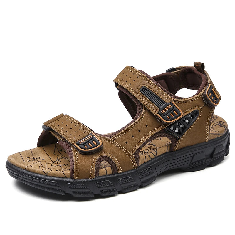 Sandales d'Été en Cuir pour Homme - Spéciales Activités Plein Air