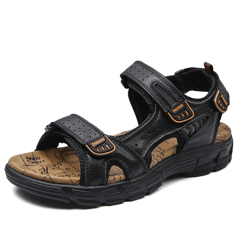 Sandales d'Été en Cuir pour Homme - Spéciales Activités Plein Air