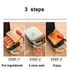 Mini Grill à sandwich et gaufrier 2 en 1