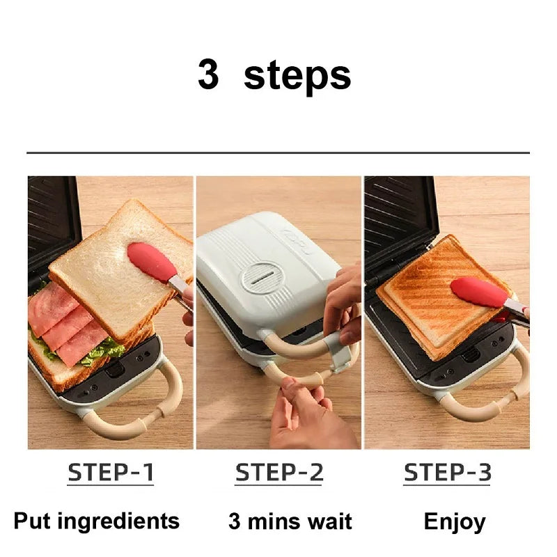 Mini Grill à sandwich et gaufrier 2 en 1