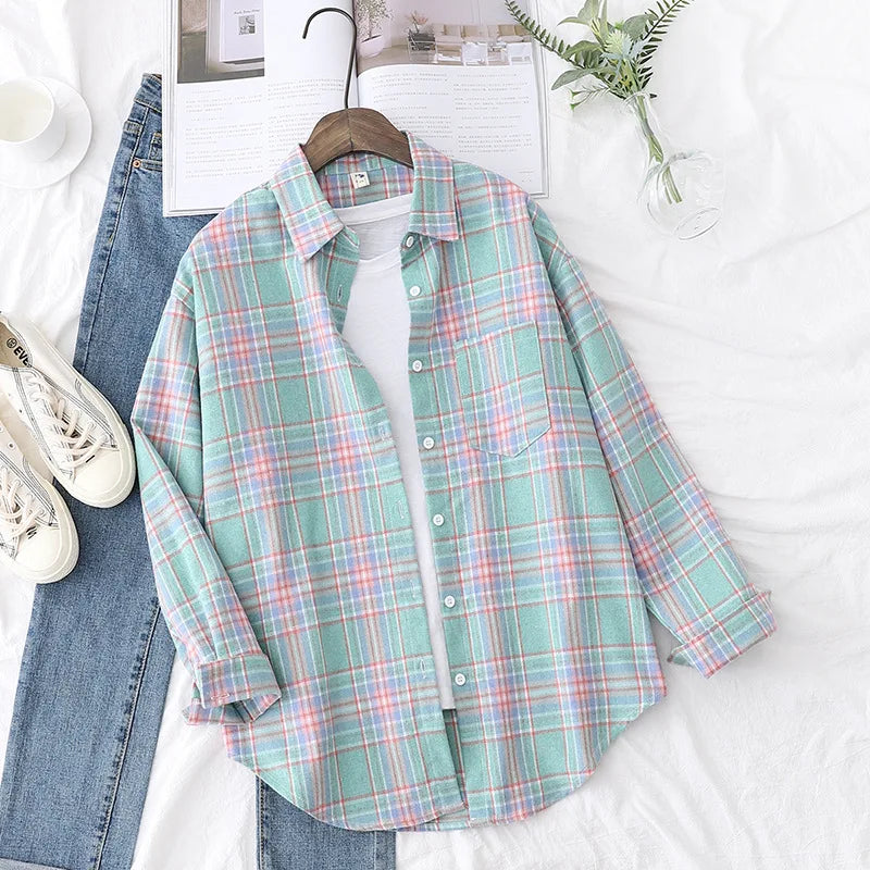 Chemise à Carreaux en Flanelle Douce – Femme