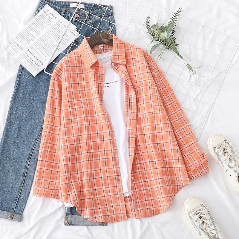 Chemise à Carreaux en Flanelle Douce – Femme