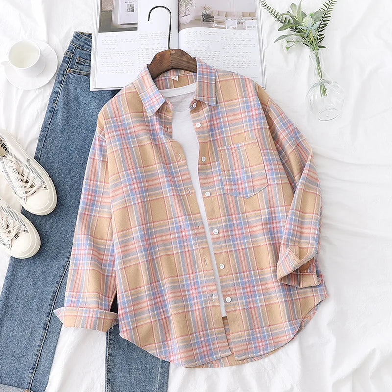 Chemise à Carreaux en Flanelle Douce – Femme