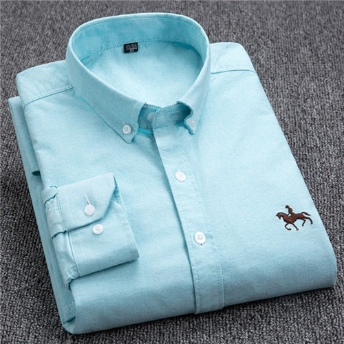 Long-sleeved cotton OXFORD shirt