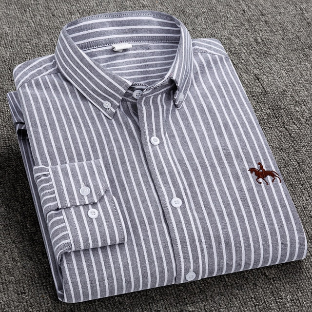 Long-sleeved cotton OXFORD shirt