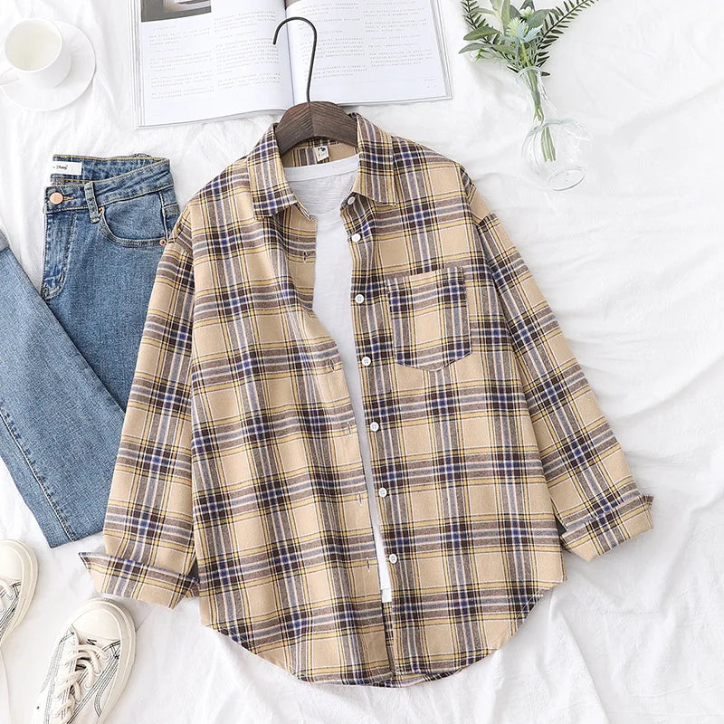 Chemise à Carreaux en Flanelle Douce – Femme