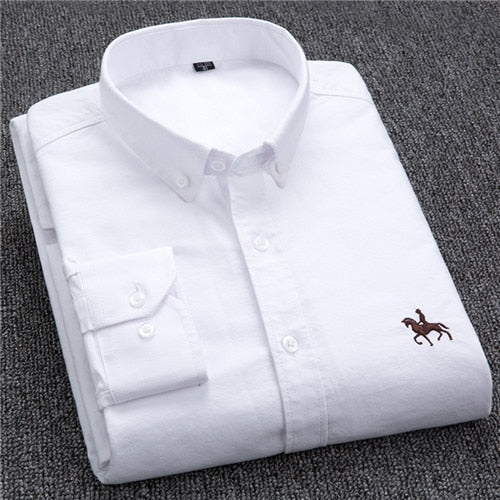 Long-sleeved cotton OXFORD shirt