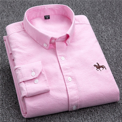 Long-sleeved cotton OXFORD shirt