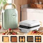 Mini Grill à sandwich et gaufrier 2 en 1
