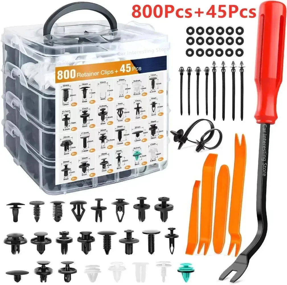 Kit de clips de fixation 680 pièces + outils
