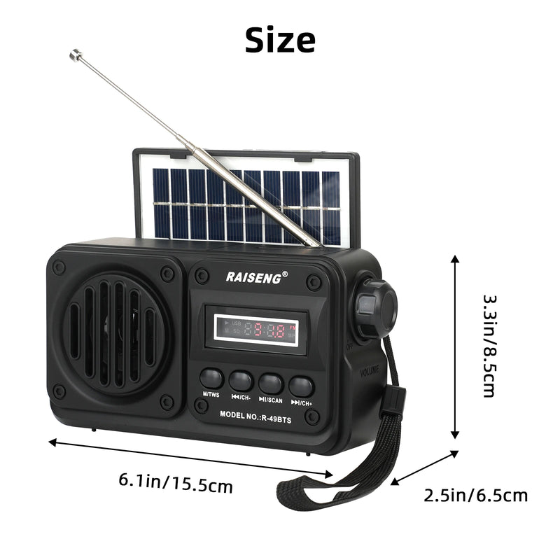 Enceinte Bluetooth Solaire avec Radio FM