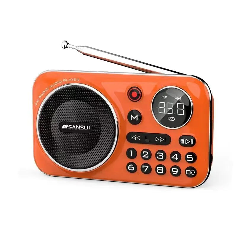 Vintage 4-in-1 Mini FM Radio with Recording Function - Bluetooth + USB and SD Card Player