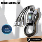 Chargeur USB Multi-Connectique 3 en 1 - 100W Haute Vitesse