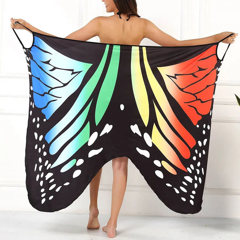 Robe Paréo de plage imprimé papillon