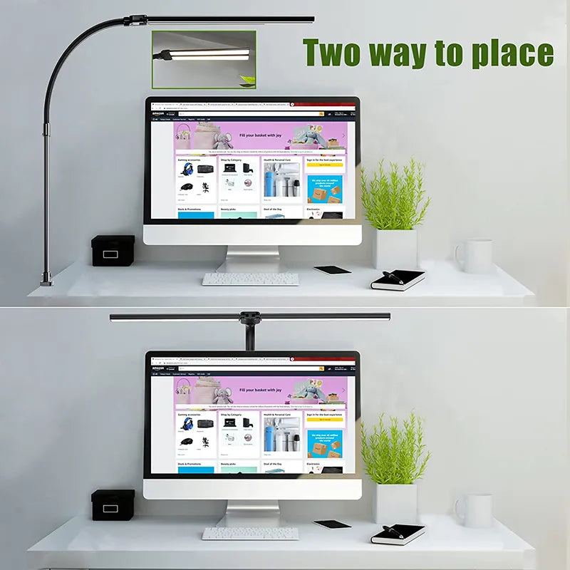 Lampe de bureau LED à double tête avec télécommande