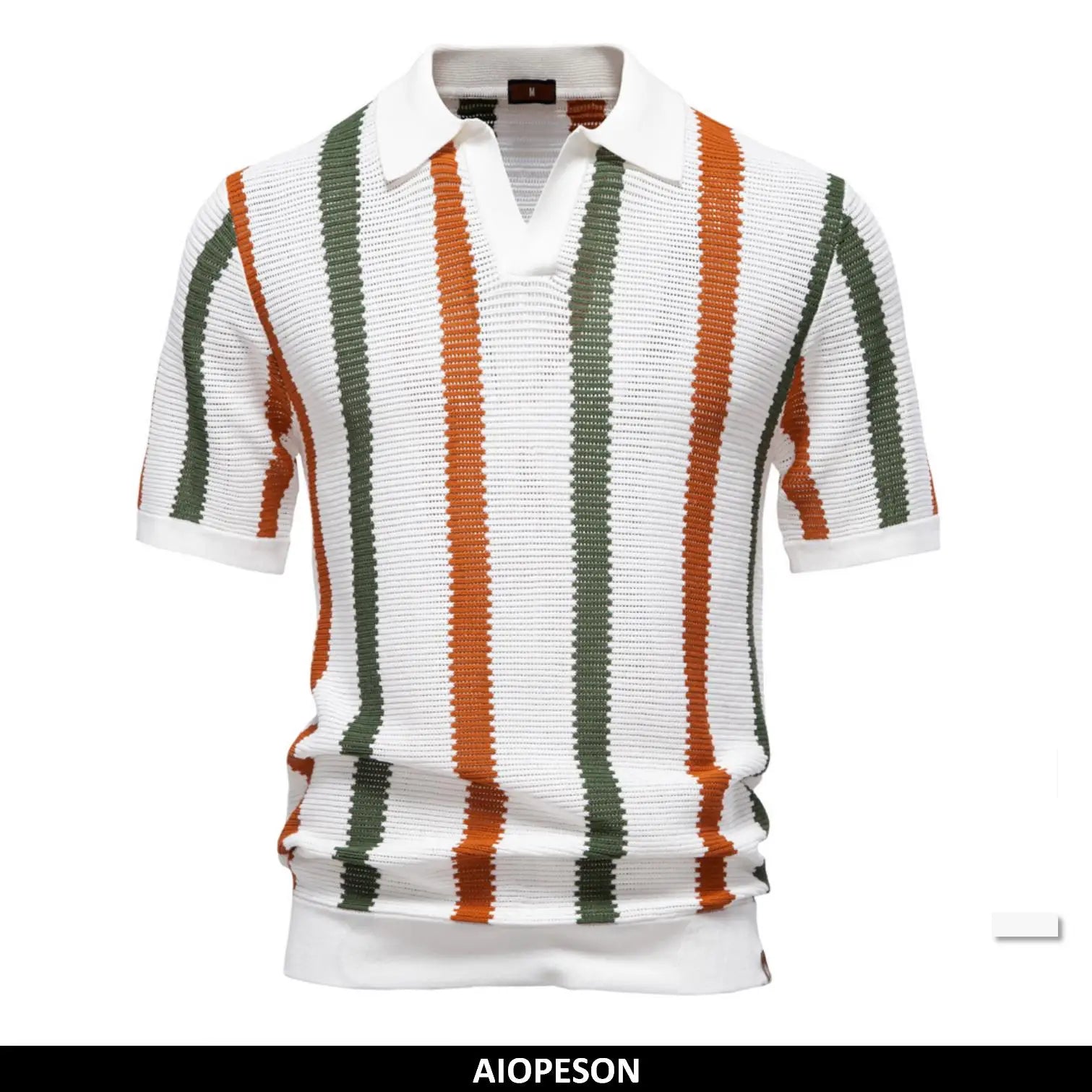 Polo Homme Respirant à Rayures Vintage