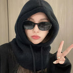 Knitted Balaclava Hoodie - Women