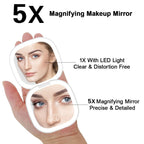 Mini Miroir avec LED portable - Zoom x10