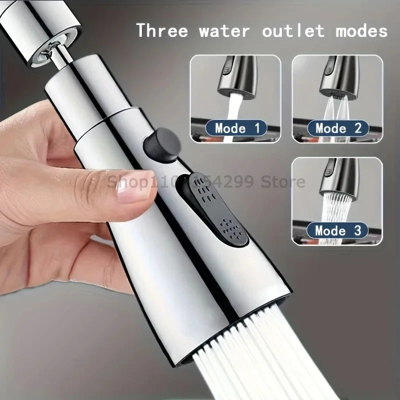 Aérateur de Robinet de Cuisine Universelle 3-en-1 – Orientable à 360°, 3 Modes de Jet & Rinçage Puissant