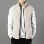 Quilted sleeveless down jacket - Fleece interior