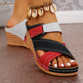 Sandales Ouvertes Compensées Élégantes – Multicolores