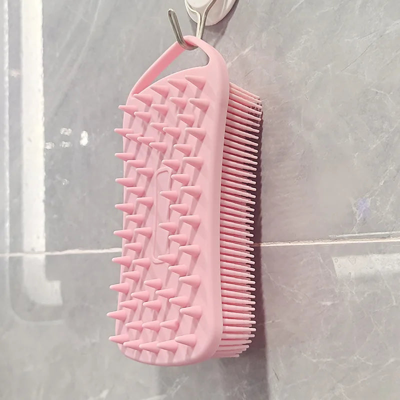 Brosse de douche exfoliante en silicone 2 en 1 Corps & Cheveux