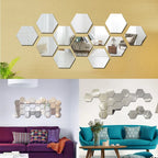 24 Miroirs Hexagonaux 3D Auto-adhésifs