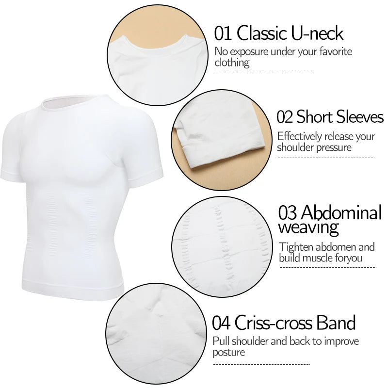 T-Shirt Gainant Homme avec Correction Posture