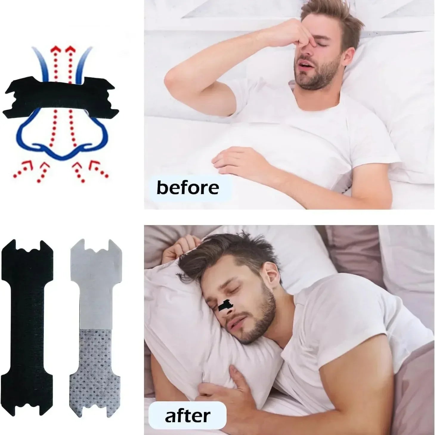 Patchs Nasaux Respiration Facile – Sommeil Réparateur - 30 pièces