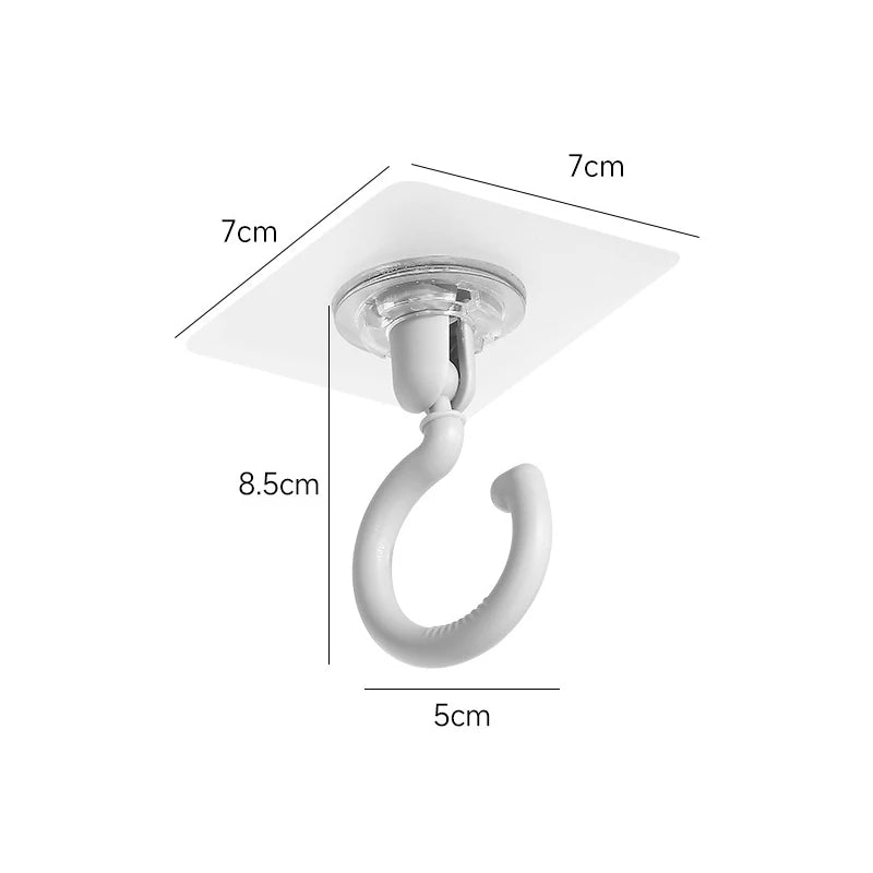 Crochets Adhésifs Pivotants 360° – Lot de 10