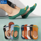 Lot de 10 Chaussettes Invisibles Antidérapantes Été