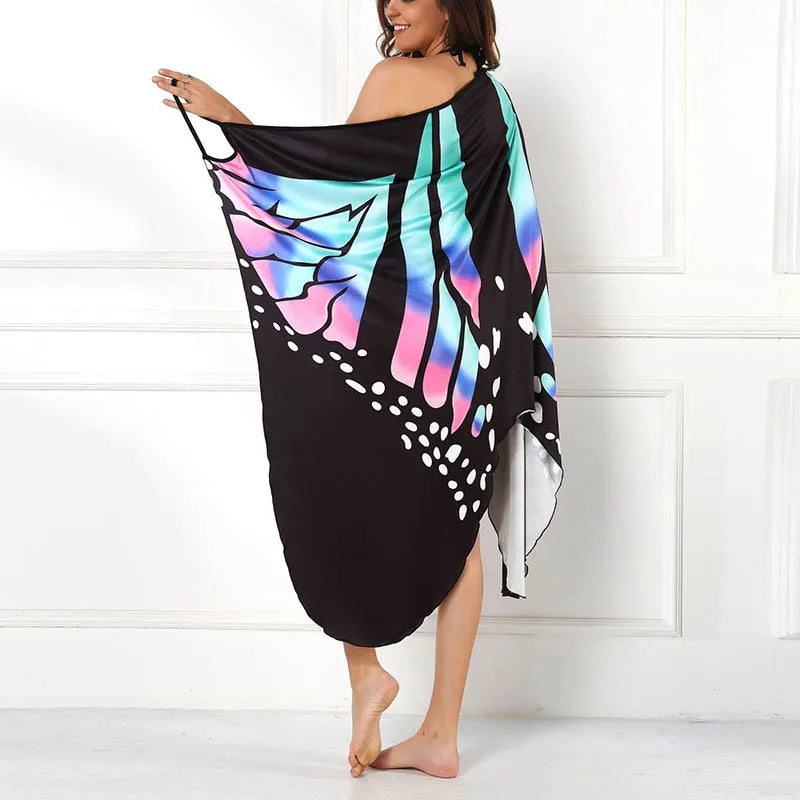 Robe Paréo de plage imprimé papillon