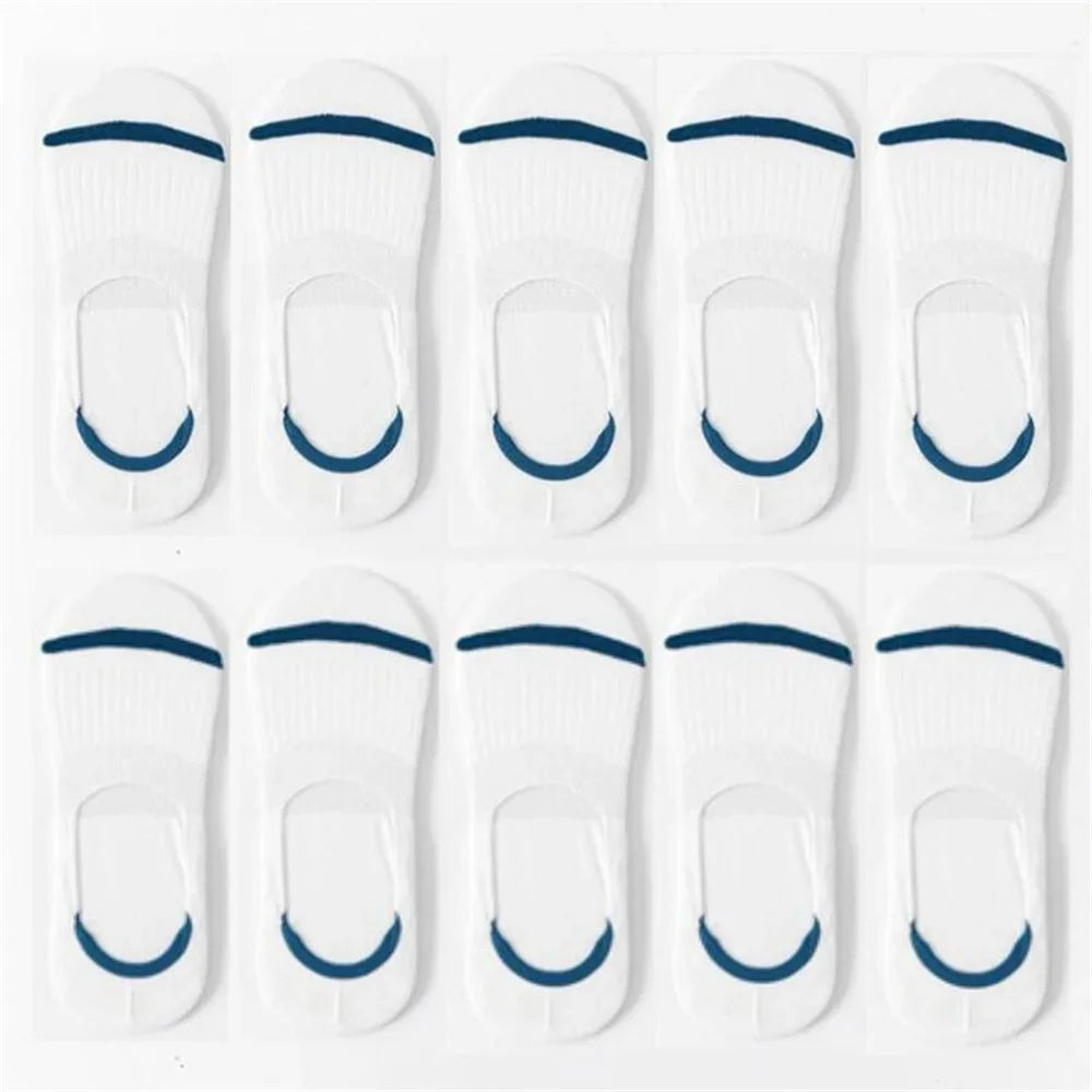 Lot de 10 Chaussettes Invisibles Antidérapantes Été